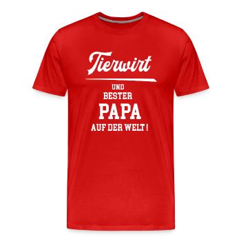 Tierwirt Bester Papa Vatertag Geburtstag Bauer - Männer Premium Bio T-Shirt - Rot - Vorne - Damien (186cm)