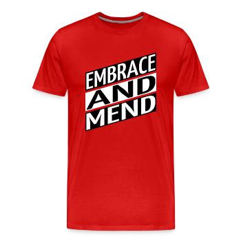 emotional well-being support and encouragement - Men's Premium Organic T-Shirt - red - Front - Damien (186cm)