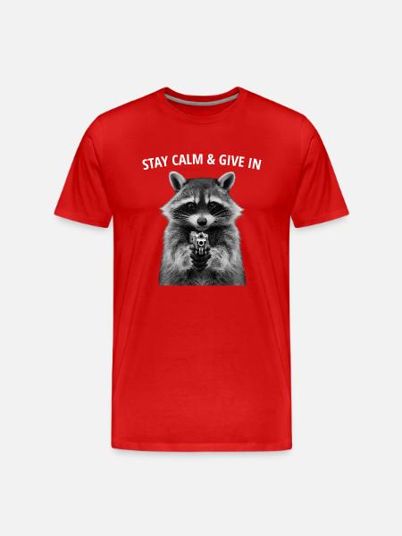 Meme raccoon - Men's Premium Organic T-Shirt - red