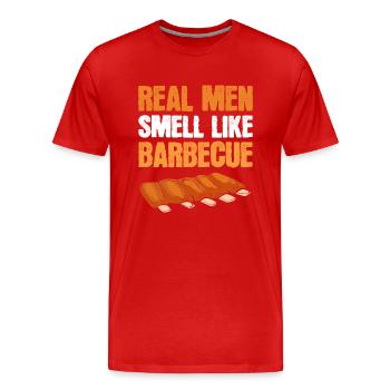 BBQ Grill King Grill Master Pince à gril - T-shirt bio Premium Homme - rouge - Devant - Damien (186cm)