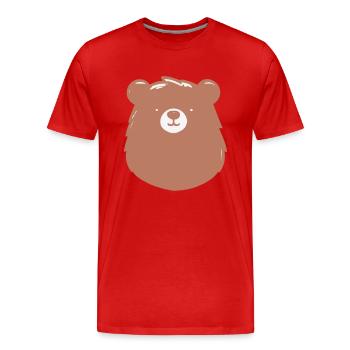 Einfacher gehaltener Bär im flachen Stiel - Männer Premium Bio T-Shirt - Rot - Vorne - Damien (186cm)