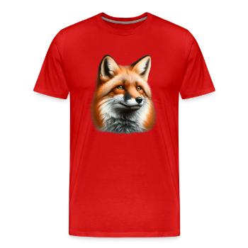 Trippy Polka Dot Fox - Männer Premium Bio T-Shirt - Rot - Vorne - Damien (186cm)