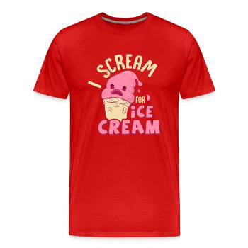 I Scream For Ice Cream Cone Scoop Summer - Männer Premium Bio T-Shirt - Rot - Vorne - Damien (186cm)