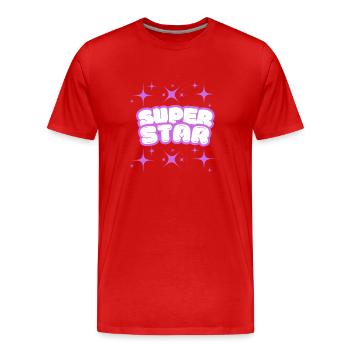 SUPER STAR - Men's Premium Organic T-Shirt - red - Front - Damien (186cm)