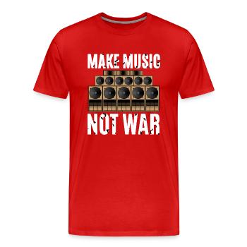 Make Music Not War - Männer Premium Bio T-Shirt - Rot - Vorne - Damien (186cm)