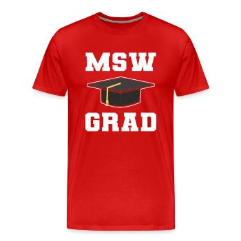 Master Studium Abschlussfeier - Männer Premium Bio T-Shirt - Rot - Vorne - Damien (186cm)