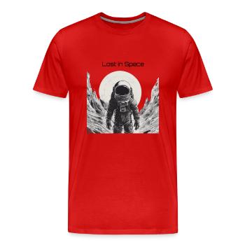 Lost in Space - Männer Premium Bio T-Shirt - Rot - Vorne - Damien (186cm)