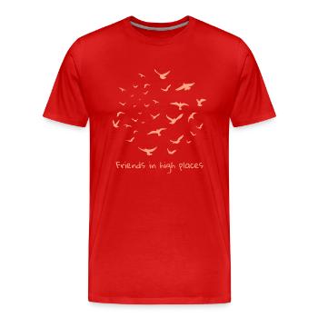 Birds - Friends in high places - Männer Premium Bio T-Shirt - Rot - Vorne - Damien (186cm)