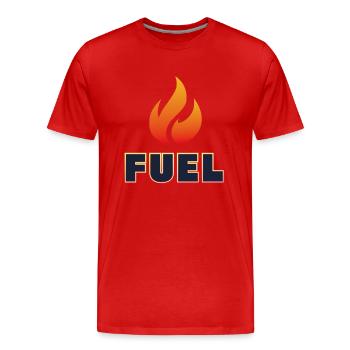 FUEL - Men's Premium Organic T-Shirt - red - Front - Damien (186cm)