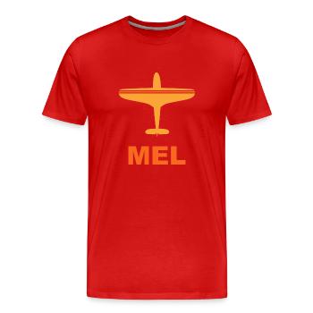 Aéroport de Melbourne - MEL - Australie - Spotter - T-shirt bio Premium Homme - rouge - Devant - Damien (186cm)