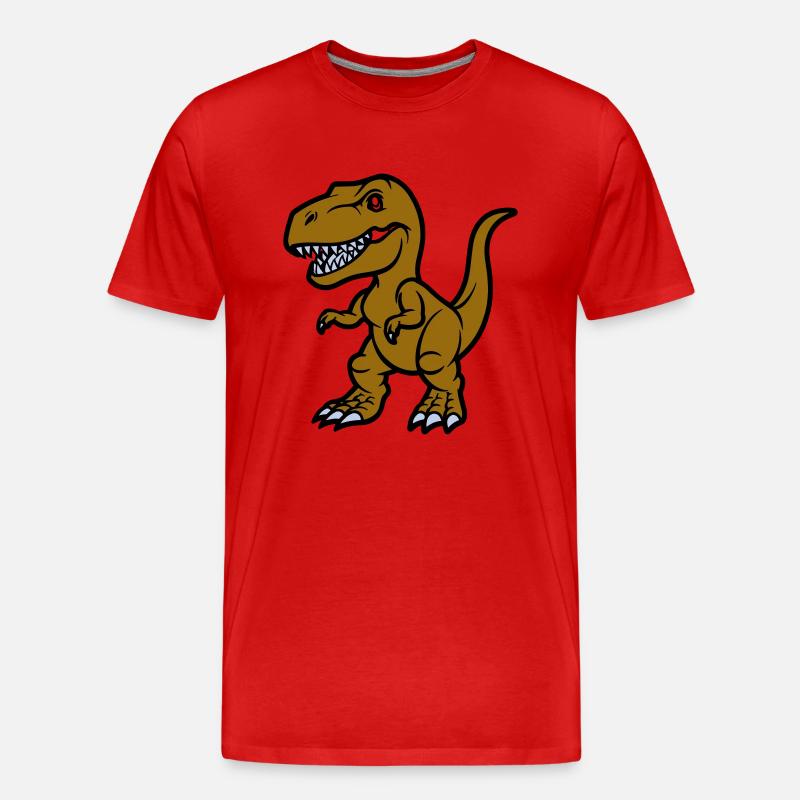 T Rex Comic - Männer Premium Bio T-Shirt - Rot