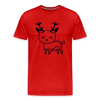 Cerf - T-shirt bio Premium Homme - rouge - Devant - Damien (186cm)