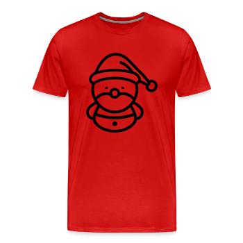 Bonhomme de neige - T-shirt bio Premium Homme - rouge - Devant - Damien (186cm)