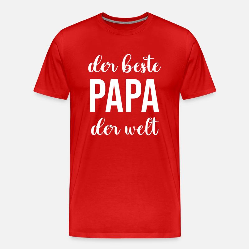 Bester Papa - Männer Premium Bio T-Shirt - Rot