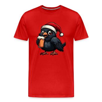 Raven Crow Bière de Noël Drôle - T-shirt bio Premium Homme - rouge - Devant - Damien (186cm)