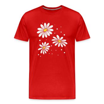 Daisy Dots - Men's Premium Organic T-Shirt - red - Front - Damien (186cm)