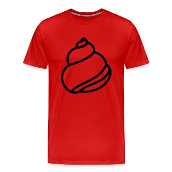 Muschel - Männer Premium Bio T-Shirt - Rot - Vorne - Damien (186cm)