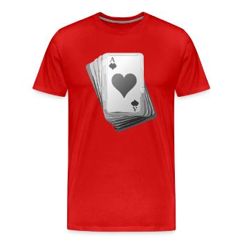 Cards black/white - Männer Premium Bio T-Shirt - Rot - Vorne - Damien (186cm)