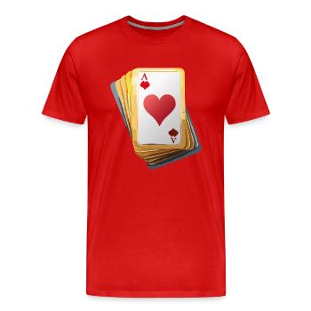CARDS - Männer Premium Bio T-Shirt - Rot - Vorne - Damien (186cm)