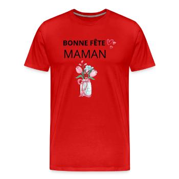 Happy Mother's Day - Men's Premium Organic T-Shirt - red - Front - Damien (186cm)