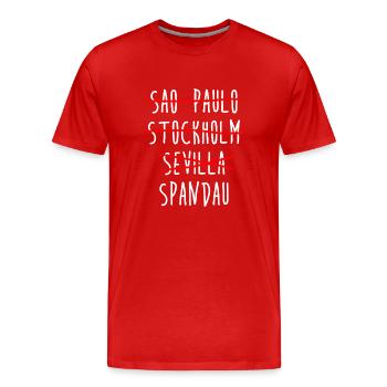 Spandau - Berlin - Deutschland - Bezirk - Männer Premium Bio T-Shirt - Rot - Vorne - Damien (186cm)
