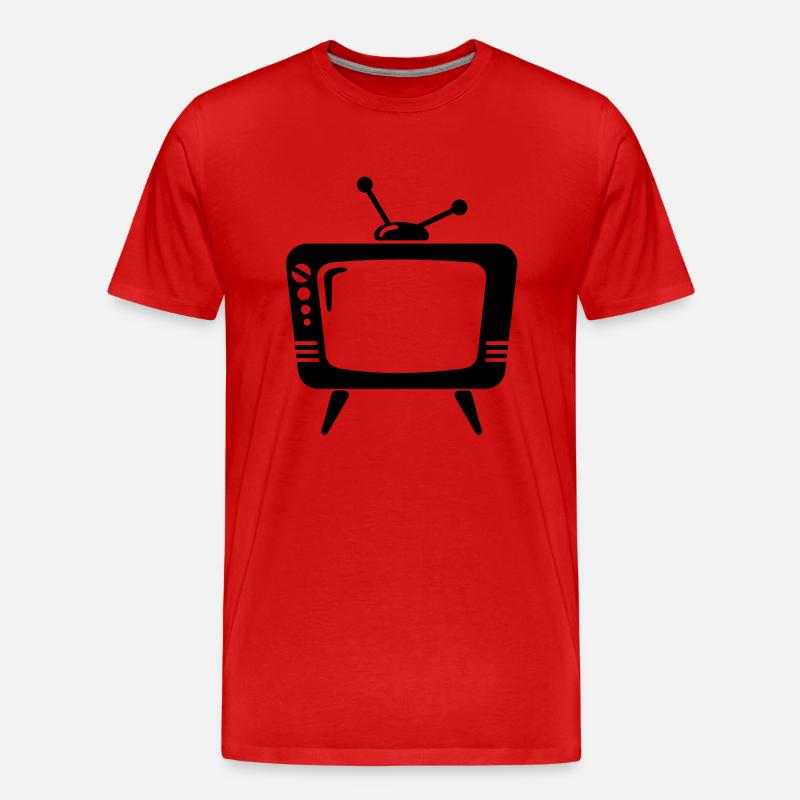 Fernseher - Männer Premium Bio T-Shirt - Rot