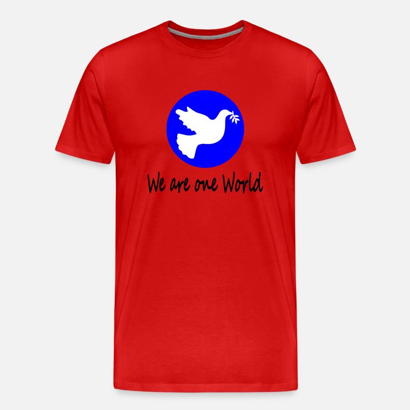We are one World - Männer Premium Bio T-Shirt - Rot