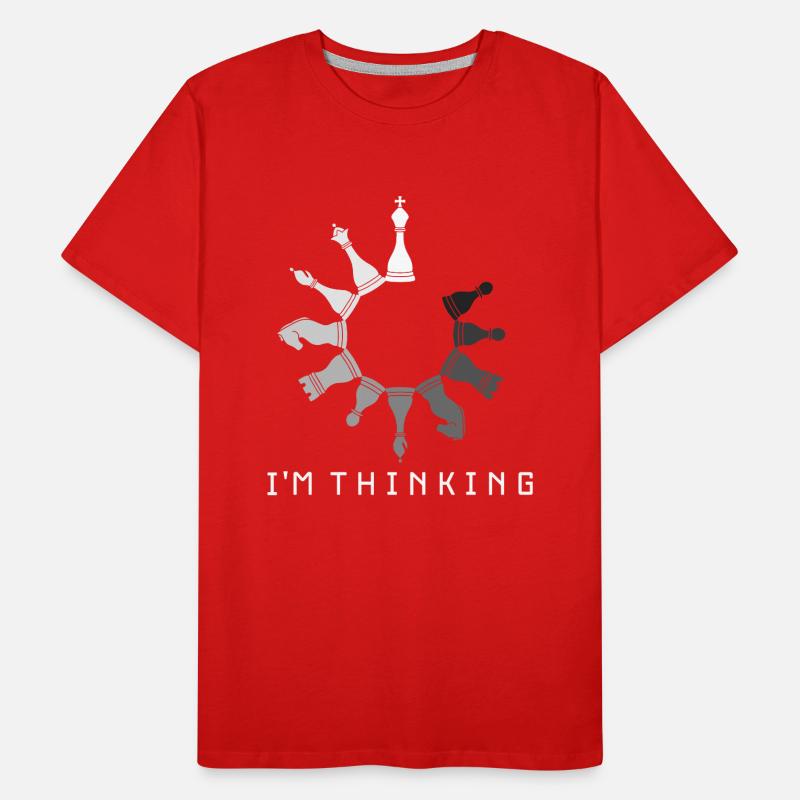I'M THINKING CHESS PLAYER CHESS CLOCK CHESS GAME Men's Premium Organic T-Shirt