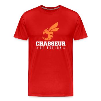 Chasseur de frelon Humour Frelon Asiatique Drôle - T-shirt bio Premium Homme - rouge - Devant - Damien (186cm)