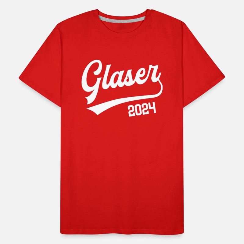 Glaser 2024 Ausbildung Prüfung Glaserei Beruf Glas Männer Premium Bio T-Shirt