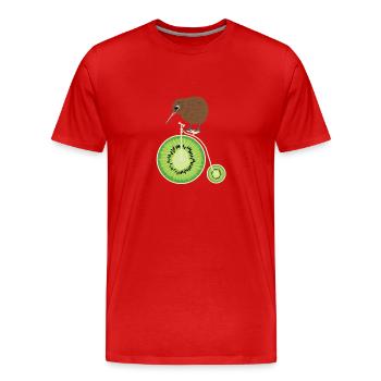 Kiwivogel Zweirad Kiwifrucht Neuseeland Shirt - Männer Premium Bio T-Shirt - Rot - Vorne - Damien (186cm)