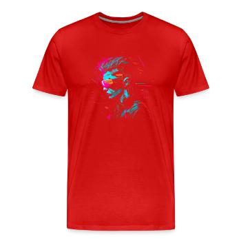 Pirates Internet - T-shirt bio Premium Homme - rouge - Devant - Damien (186cm)
