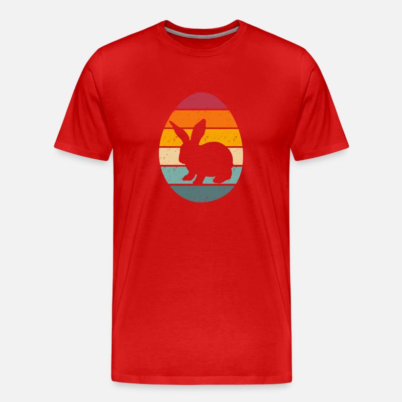Easter Egg with bunny - Männer Premium Bio T-Shirt - Rot