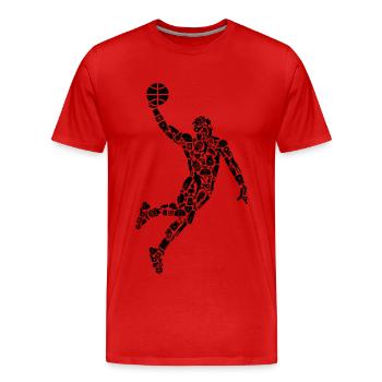Basketball Player Symbols Basketball Basketball Player - Men's Premium Organic T-Shirt - red - Front - Damien (186cm)