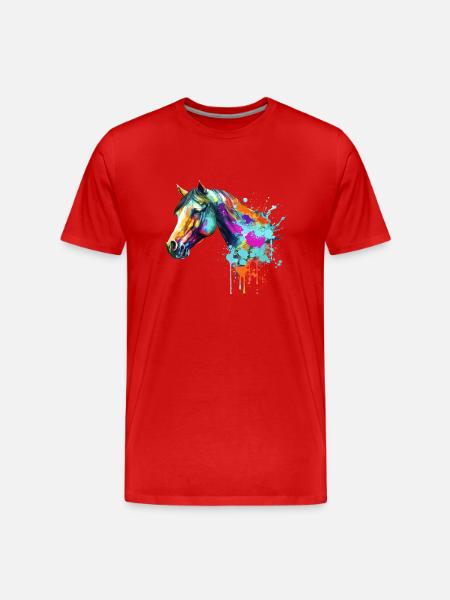 Horse Head - Men's Premium Organic T-Shirt - red