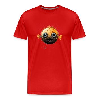 Poisson-globe - T-shirt bio Premium Homme - rouge - Devant - Damien (186cm)