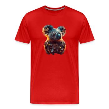 Surreal koala - Men's Premium Organic T-Shirt - red - Front - Damien (186cm)