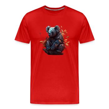 Koala in eucalyptus leaves - Men's Premium Organic T-Shirt - red - Front - Damien (186cm)