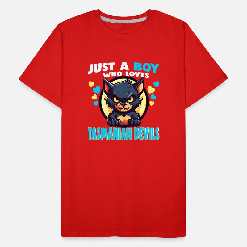 Just a Boy who Loves tasmanian Devils Männer Premium Bio T-Shirt