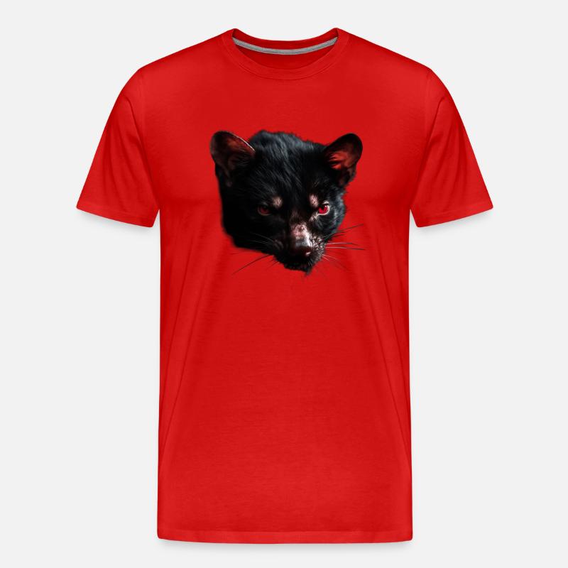 Tasmanischer Teufel Kopf - Männer Premium Bio T-Shirt - Rot