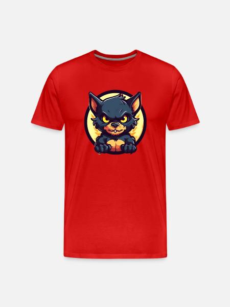 Super cute Tasmanian devil - Men's Premium Organic T-Shirt - red