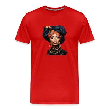 Stolze schwarze Frau - Männer Premium Bio T-Shirt - Rot - Vorne - Damien (186cm)