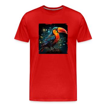 Toucan - Men's Premium Organic T-Shirt - red - Front - Damien (186cm)