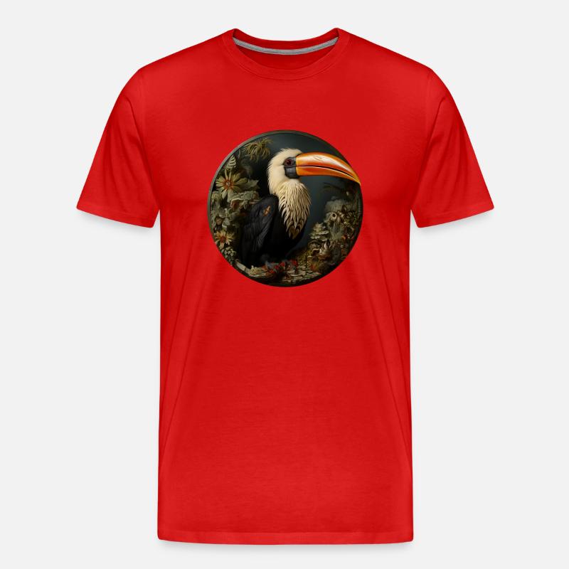 Utopian bird - Männer Premium Bio T-Shirt - Rot