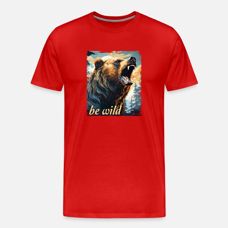 be wild retro style - Männer Premium Bio T-Shirt - Rot