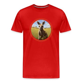 Cute kangaroo - Männer Premium Bio T-Shirt - Rot - Vorne - Damien (186cm)
