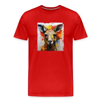 Kangaroo Graffiti - Männer Premium Bio T-Shirt - Rot - Vorne - Damien (186cm)