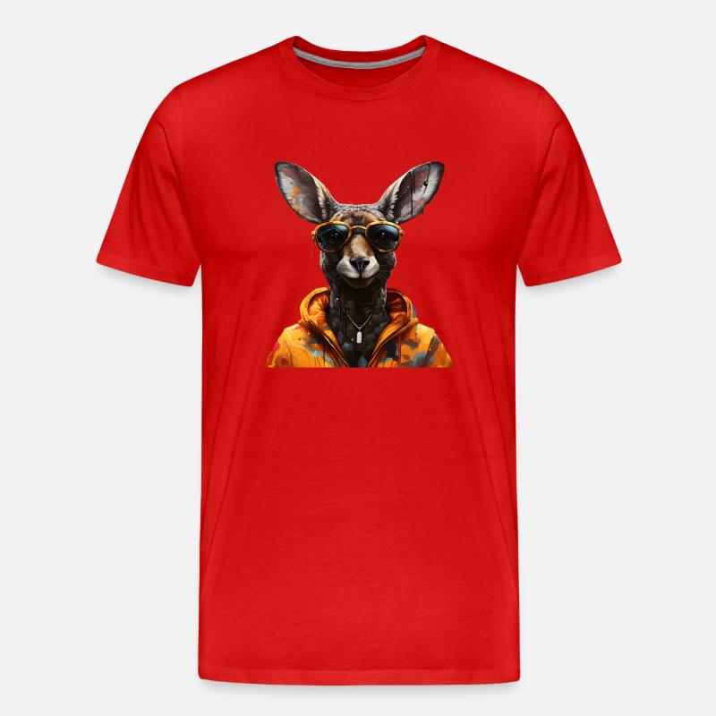 Rap Känguru - Männer Premium Bio T-Shirt - Rot