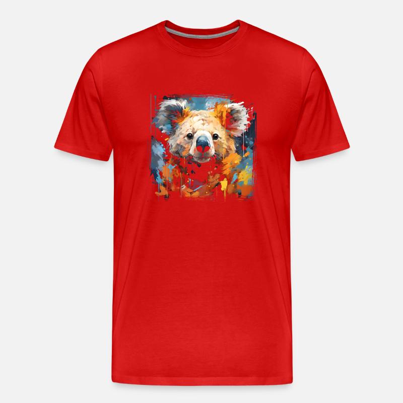Graffiti Koala - Männer Premium Bio T-Shirt - Rot