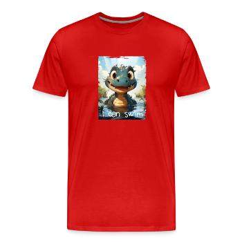 I can swim - Men's Premium Organic T-Shirt - red - Front - Damien (186cm)
